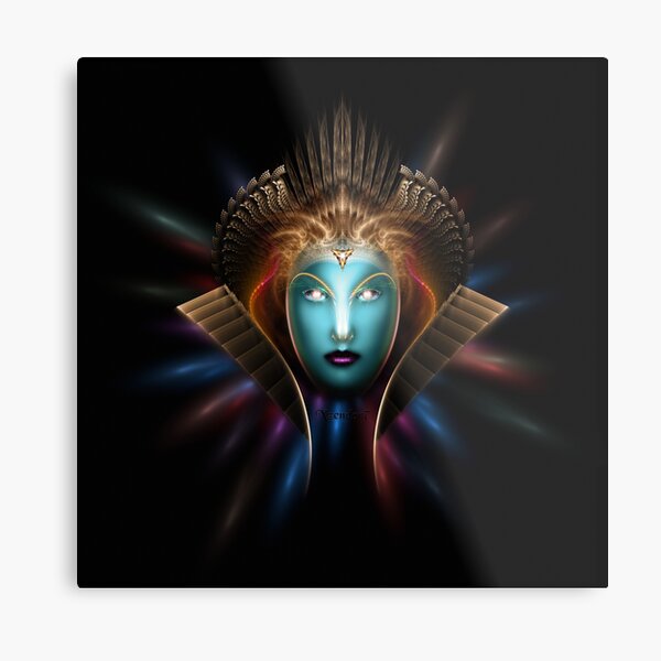 Riddian Queen Fractal Art Portrait Metal Print