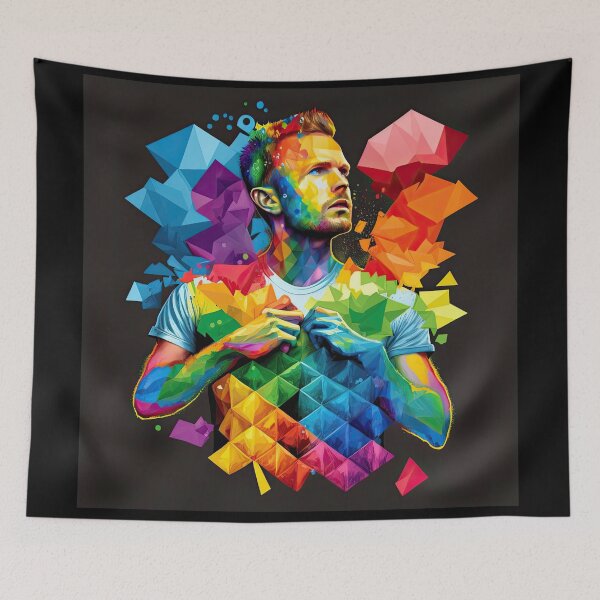 Item preview, Abstract Man Celebrating Pride designed and sold by Andrew Lomax.