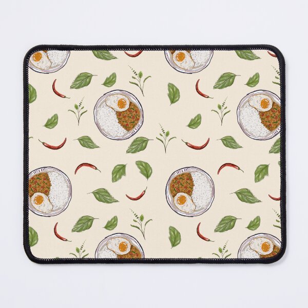 Item preview, “I Kra Pao you” cute Kra Pao Thai dish pattern. designed and sold by Yellowduckstudio.