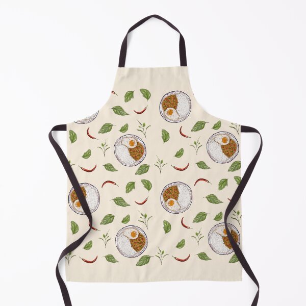 Item preview, “I Kra Pao you” cute Kra Pao Thai dish pattern. designed and sold by Yellowduckstudio.