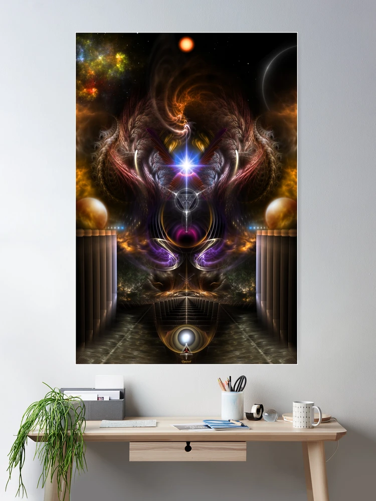 The Violet Pearl Of Xzylian Fractal Art by Xzendor7 Room Decor Poster