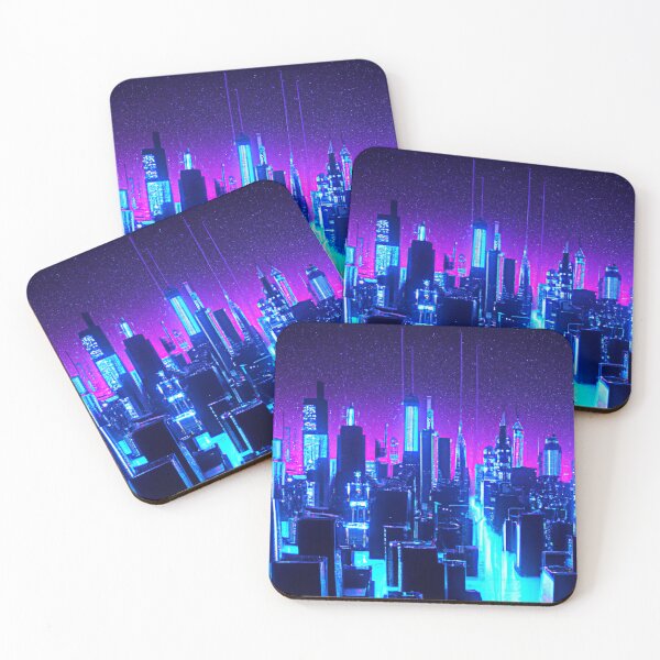 Item preview, Starry Lit Cyberpunk City Art | Dystopify  designed and sold by Dystopify.