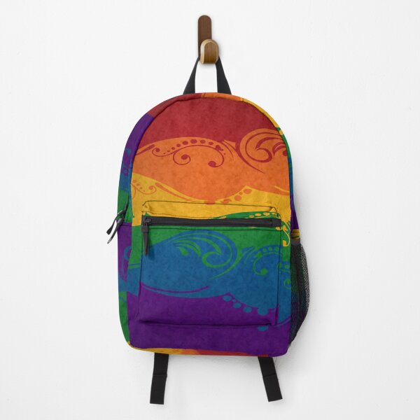Item preview, Fancy Swooped and Swirled LGBTQ Pride Rainbow Flag Background designed and sold by LiveLoudGraphic.