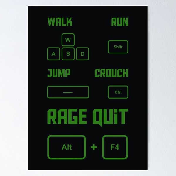 Rage-quit Definition Print Wall Art/printable Art/gamer 