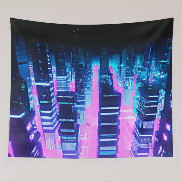Item preview, Fluorescent Cyberpunk City | Dystopify  designed and sold by Dystopify.