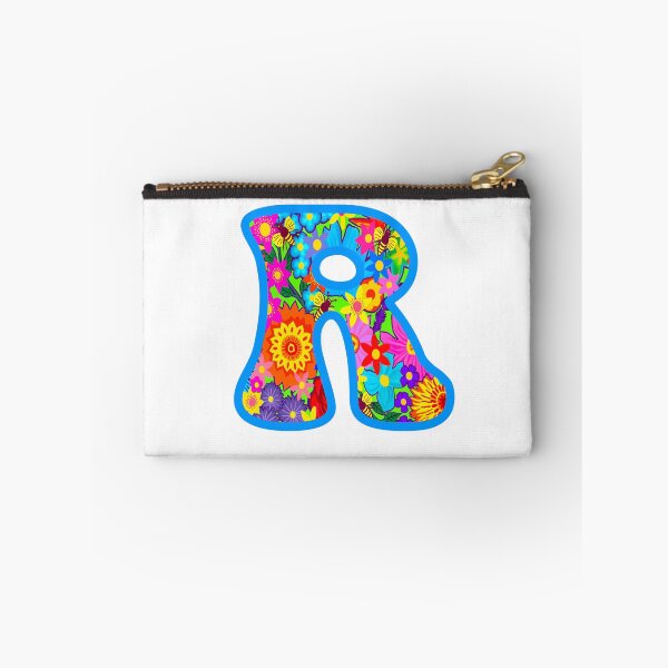 Item preview, Blue Floral Alphabet Letter R – Colorful Boho Psychedelic Flower Typography Art designed and sold by Vividality.