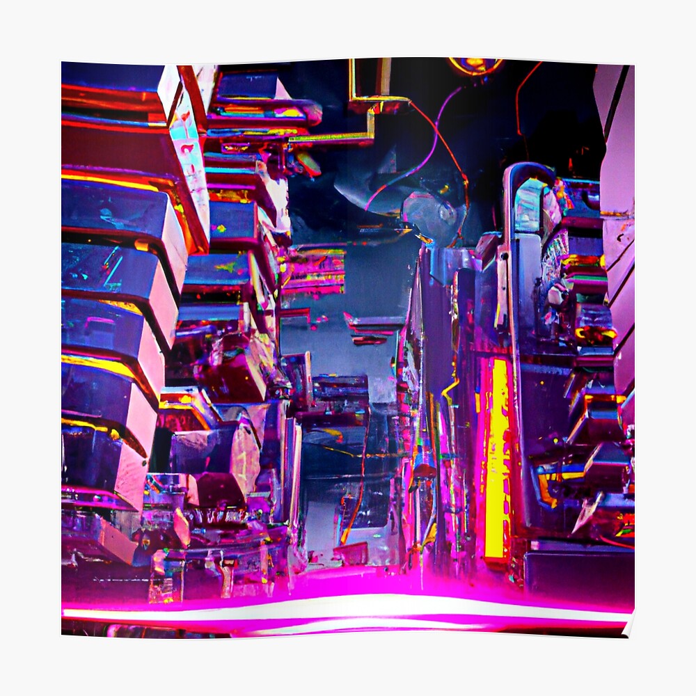 Cyberpunk City, Abstract Illustration, Futuristic City, Dystoptic