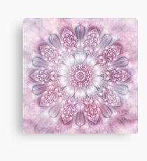 Dreams Mandala in Pink, Grey, and White Canvas Print