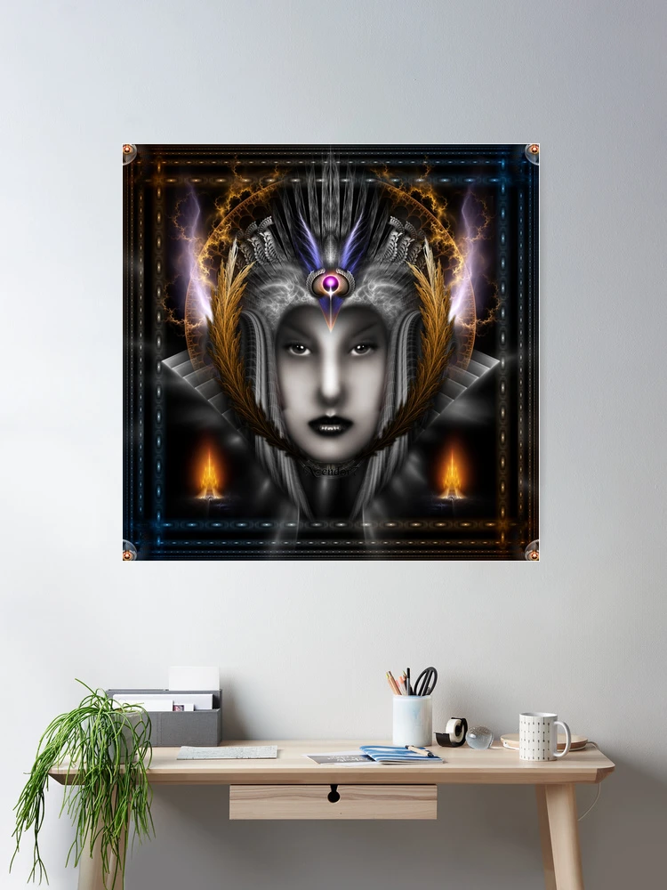 Thinosia Queen of Armageddon Fractalkonstkomposition av Xzendor7 - Maktens skönhet 2 Thinosia Queen Of Armageddon Fractal Art by Xzendor7 Room Decor Poster Art Print