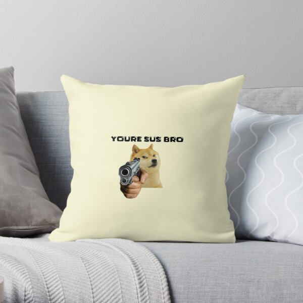 Sus Gaming Meme Impostor Kinda Sus Video Gamer Gift Sus Throw Pillow