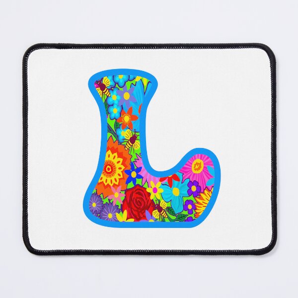 Item preview, Blue Floral Alphabet Letter L – Colorful Boho Psychedelic Flower Typography Art designed and sold by Vividality.