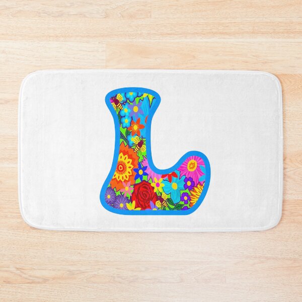 Item preview, Blue Floral Alphabet Letter L – Colorful Boho Psychedelic Flower Typography Art designed and sold by Vividality.