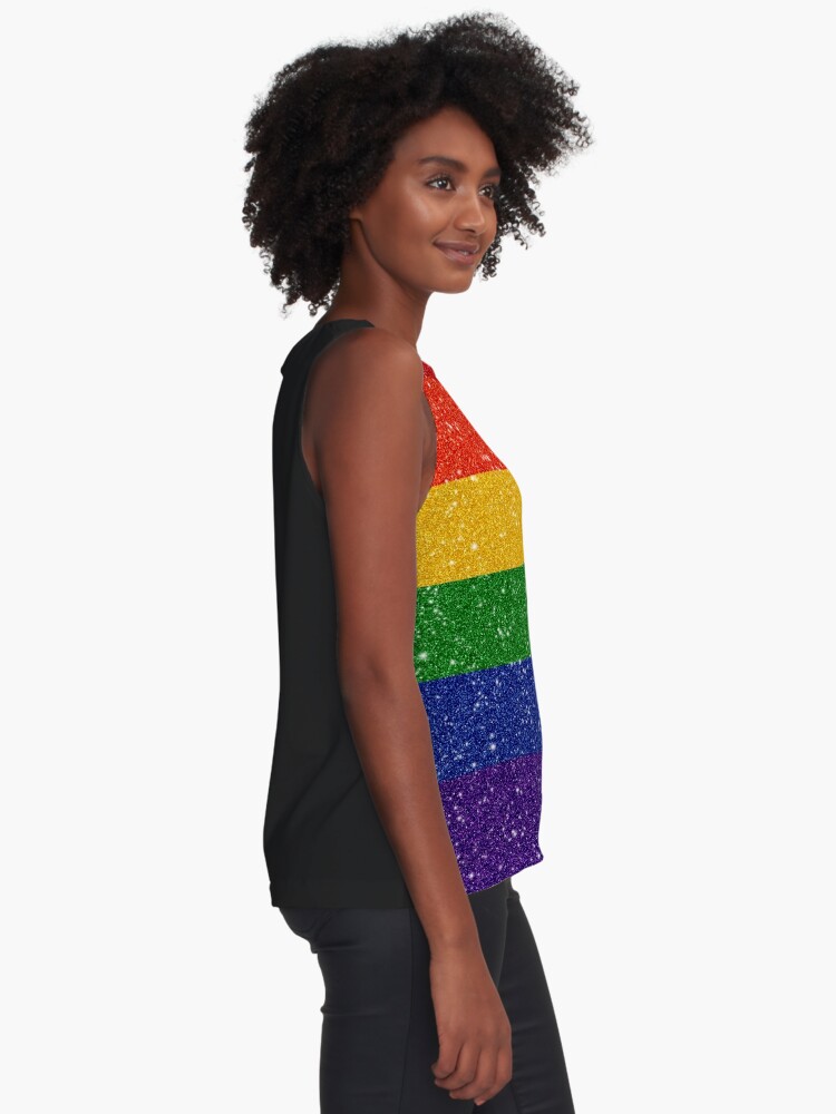 Faux Glitter LGBTQ Pride Rainbow Flag Background | Tote Bag