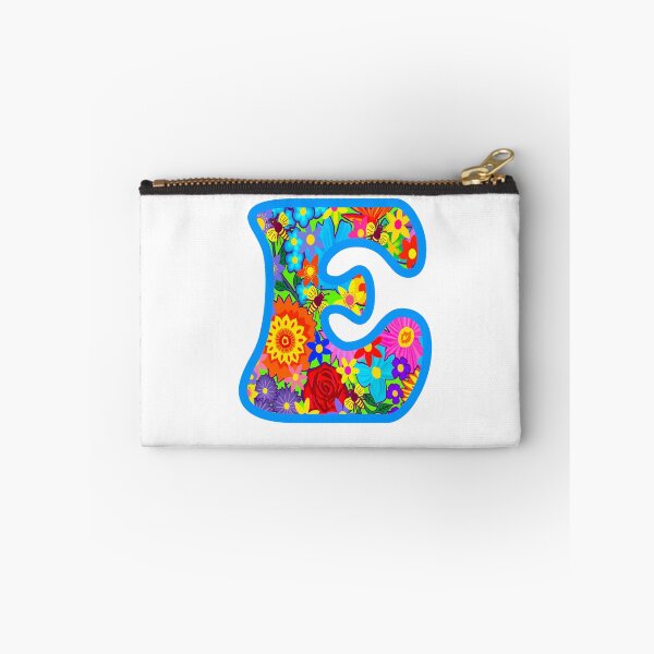 Item preview, Blue Floral Alphabet Letter E – Colorful Boho Psychedelic Flower Typography Art designed and sold by Vividality.