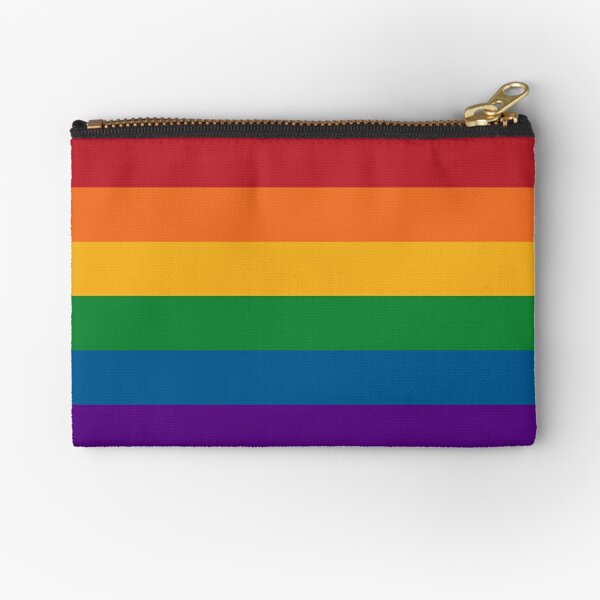 LGBT Metallic Zipper Clutch Rainbow Pattern Clutch Pride 