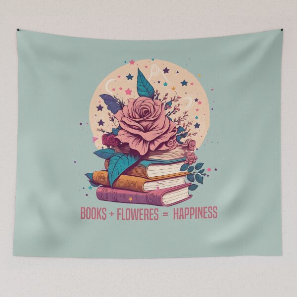Item preview, "Books and Flowers: A Match Made in Heaven for Lovers of Both" designed and sold by manardesign.