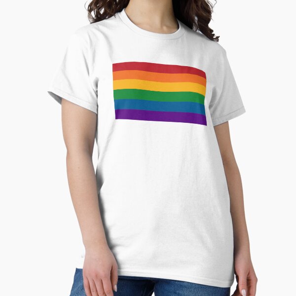Seamless Repeating LGBTQ Pride Rainbow Flag Background Classic T-Shirt