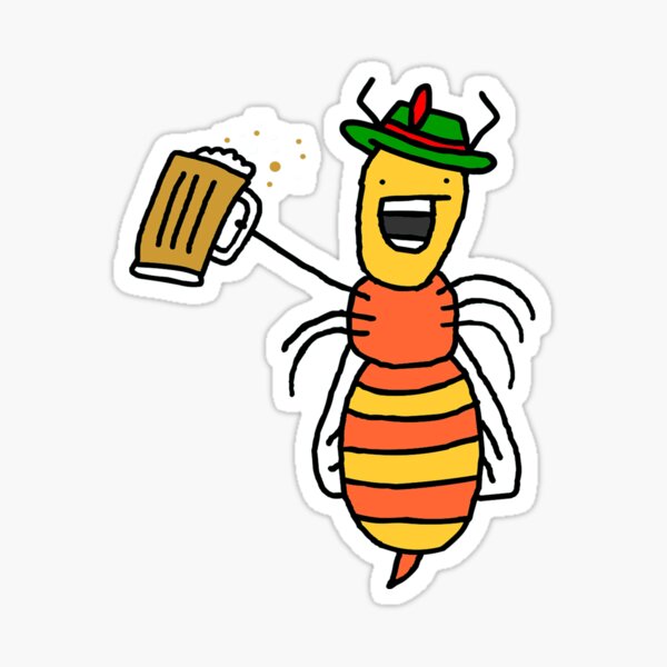 German Oktoberfest Wasp - Willy Bum Bum Sticker