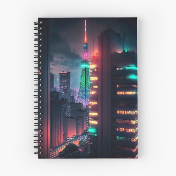 Item preview, Futuristic Tokyo Japan Neon Style Illustration designed and sold by unrealartwork.