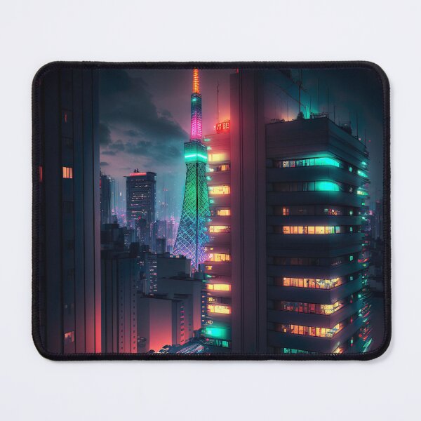 Item preview, Futuristic Tokyo Japan Neon Style Illustration designed and sold by unrealartwork.