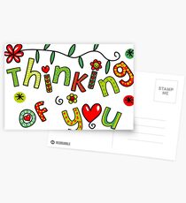 Thinking of You Text Expression Postcards
