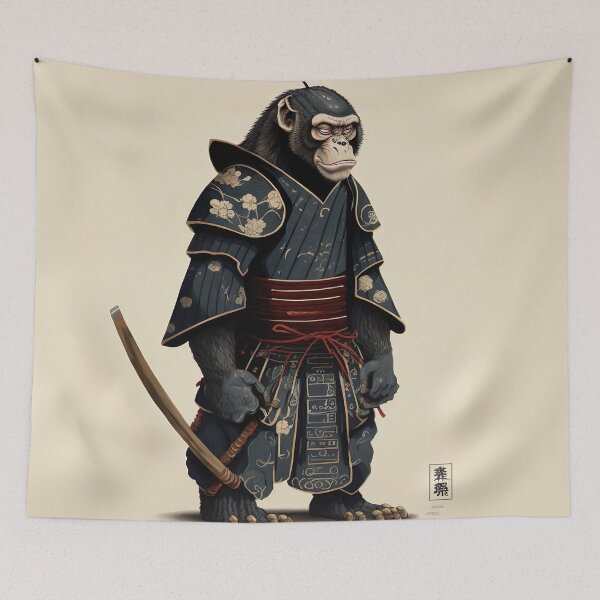 Item preview, Chimpanzee Monkey Ukiyo-e Japanese Style designed and sold by unrealartwork.