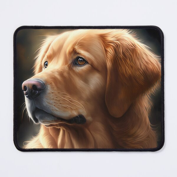 Item preview, Golden Retriever Dog Realistic Portrait Illustration designed and sold by unrealartwork.