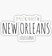 New Orleans, LA Coordinates Sticker