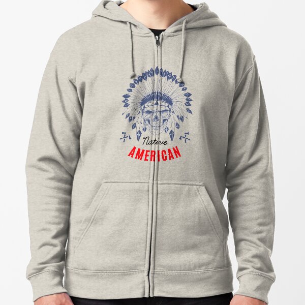 Motorcycle Zip Up Hoodie Native American Feathers Flames Fire