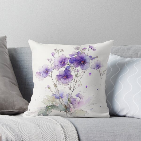 Item preview, February Birth Month Flower, Watercolor Violet Flower  designed and sold by evermore-design.
