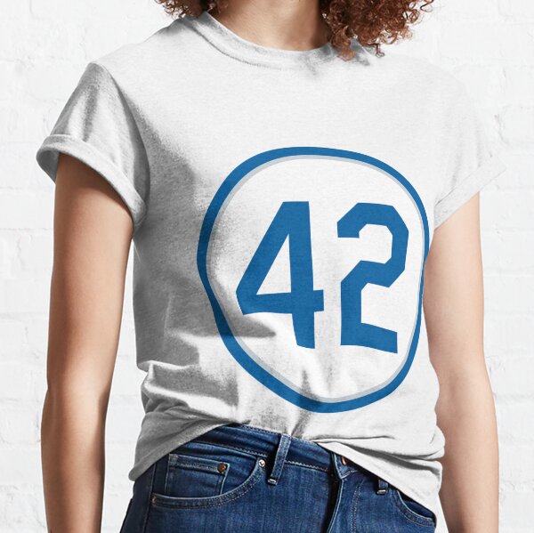 THE VINTAGE BASEBALL NUMBER 42 RETIRED NUMBER BROOKLYN BASEBALL SHIRT,  JACKIE ROBINSON STICKER  Sticker for Sale by CityWitty