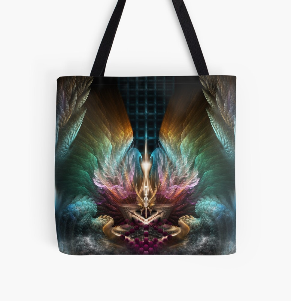 Wings Of Artillian Fractal Art Composition by Xzendor7 | Treasure Of Light 3 Wings Of Artillian Fractal Art Composition by Xzendor7 Decorative Art Print Tote