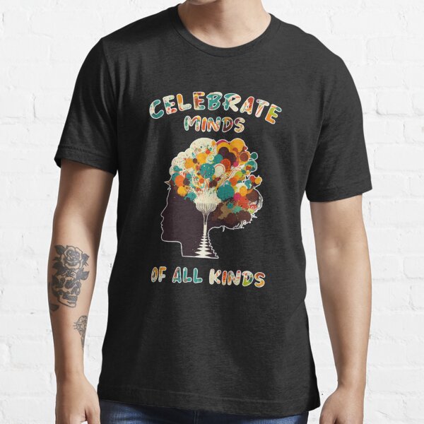 Celebrate Minds Of All Kinds Rose Rainbow Watercolor T-Shirt