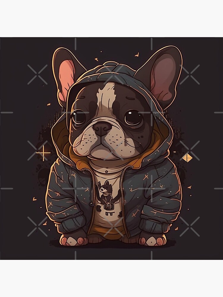 tête de bouledogue de dessin animé mignon