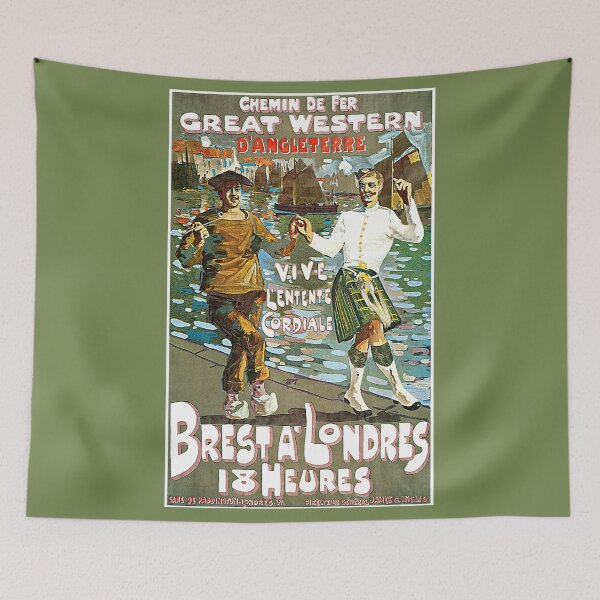 Item preview, France to England, Brest to London vintage travel ad designed and sold by aapshop.