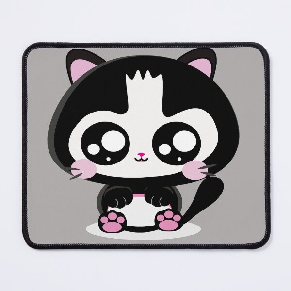 Item preview, Kawaii Gato preto e Branco com bochechas rosadas designed and sold by GirlaineSQ.