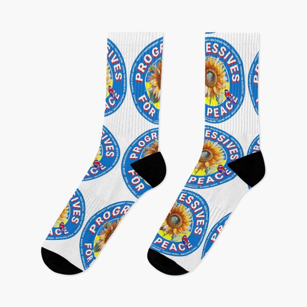 Item preview, PMD00452 Progressive Movement Designs Progressives for Peace Ukraine Sunflowers peace symbol for Progressives or Democrats or Bernie Sanders supporters with goals designed and sold by ProgressiveLeft.
