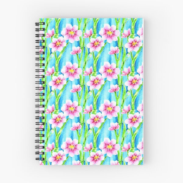 Item preview, Watercolor Style Pink Flowers Aqua Background Pattern designed and sold by Sweet  Zoe Shop.