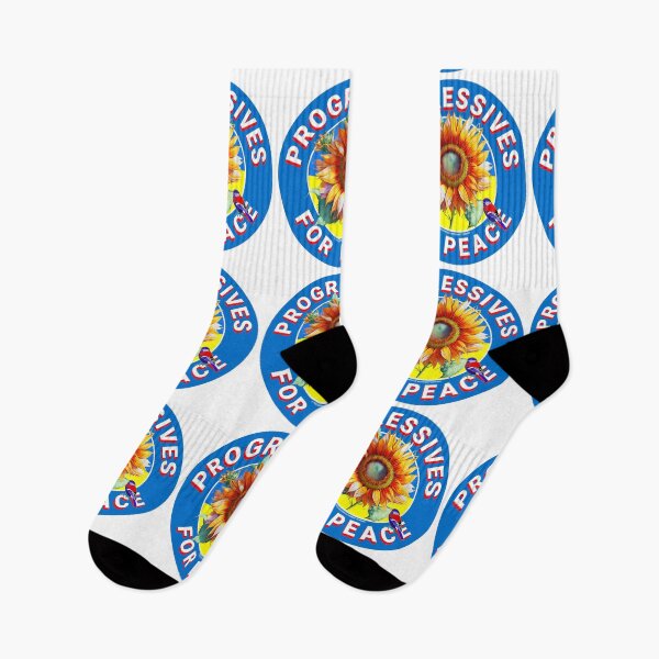 Item preview, PMD00453 Progressive Movement Designs Progressives for Peace Ukraine Sunflowers peace symbol for Progressives or Democrats or Bernie Sanders supporters designed and sold by ProgressiveLeft.