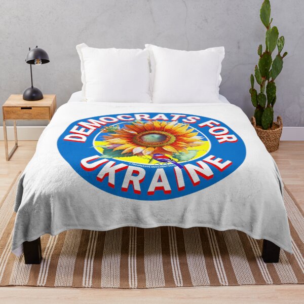 Item preview, PMD00456 Progressive Movement Designs Democrats For Ukraine Sunflowers peace symbol for Progressives or Democrats or Bernie Sanders supporters designed and sold by ProgressiveLeft.