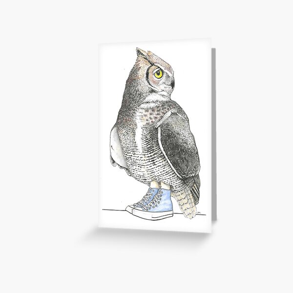 Item preview, Great Horned Owl in High Tops designed and sold by JimsBirds.