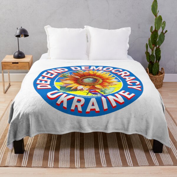 Item preview, PMD00459 Progressive Movement Designs Defend Democracy in Ukraine Sunflowers peace symbol for Progressives or Democrats or Bernie Sanders supporters designed and sold by ProgressiveLeft.