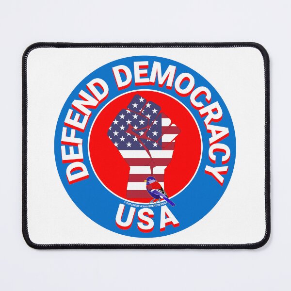 Aperçu de l'œuvre PMD00461 Progressive Movement Designs Defend Democracy USA symbole de poing de protestation pour les progressistes ou les démocrates ou les partisans de Bernie Sanders créée et vendue par ProgressiveLeft.