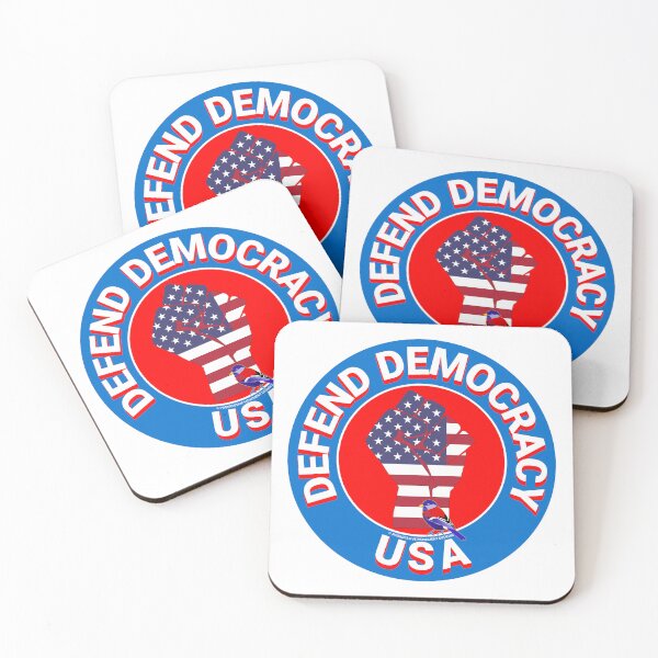 Aperçu de l'œuvre PMD00461 Progressive Movement Designs Defend Democracy USA symbole de poing de protestation pour les progressistes ou les démocrates ou les partisans de Bernie Sanders créée et vendue par ProgressiveLeft.