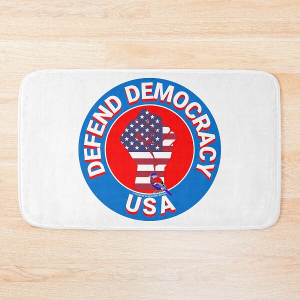 Aperçu de l'œuvre PMD00461 Progressive Movement Designs Defend Democracy USA symbole de poing de protestation pour les progressistes ou les démocrates ou les partisans de Bernie Sanders créée et vendue par ProgressiveLeft.