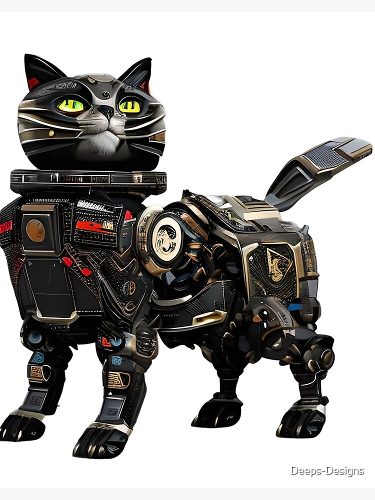 Robot Cat Art Print 