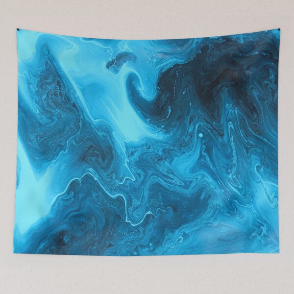 Item preview, Icy Blue and Black Painting designed and sold by Reynareyna.