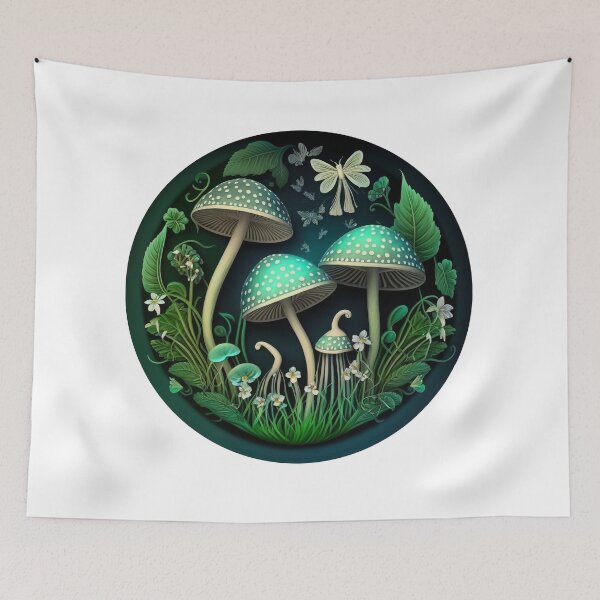 Item preview, Cottagecore Shrooms in the Forest designed and sold by TheJadeCat.