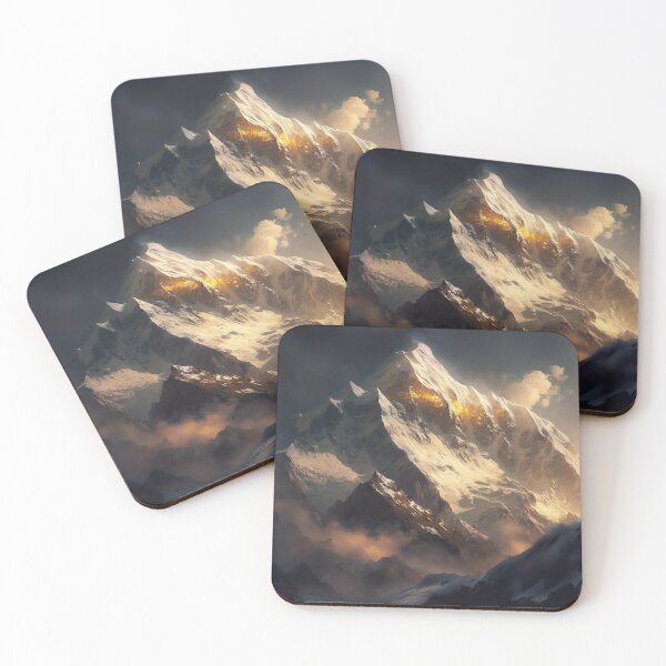 Item preview, Oil Painting of Annapurna mountain range during golden hour designed and sold by UmagineArts.