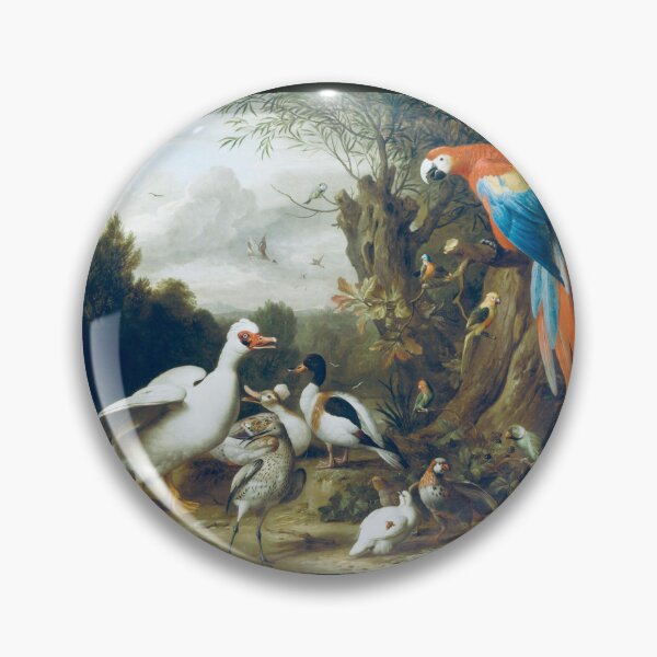 Item preview, A Macaw, Ducks, Parrots and Other Birds in a Landscape by Jacob Bogdani (digitally enhanced)  designed and sold by Amanda1775.
